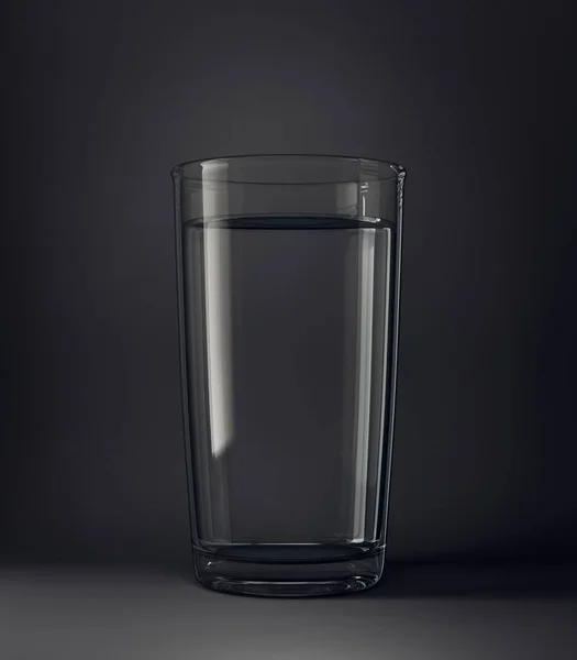Vidro Água Isolado Fundo Bleck Ilustração — Fotografia de Stock