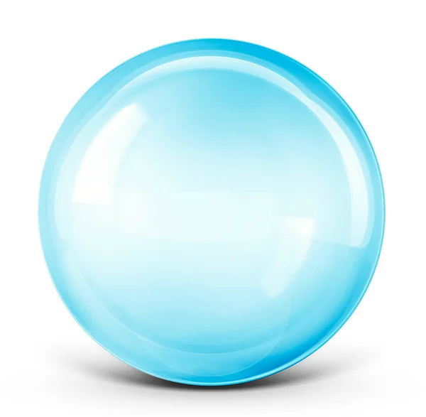 Blue Sphere Isolated White Illustration — Stock Photo, Image