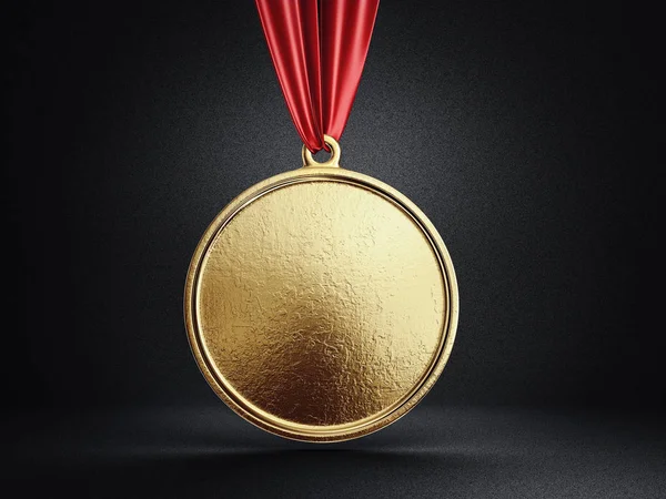 Gold Medal Isolated Black Illustration — Stock Photo, Image