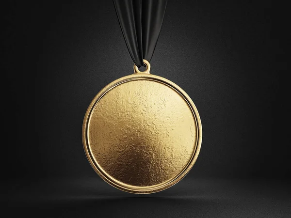 Gold Medal Isolated Black Illustration — Stock Photo, Image