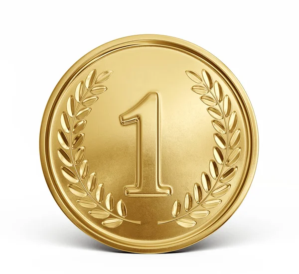 Gold Medal Isolated White Illustration — Stock Photo, Image