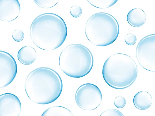 Blue Bubbels Isolated White Illustration — Stock Photo, Image