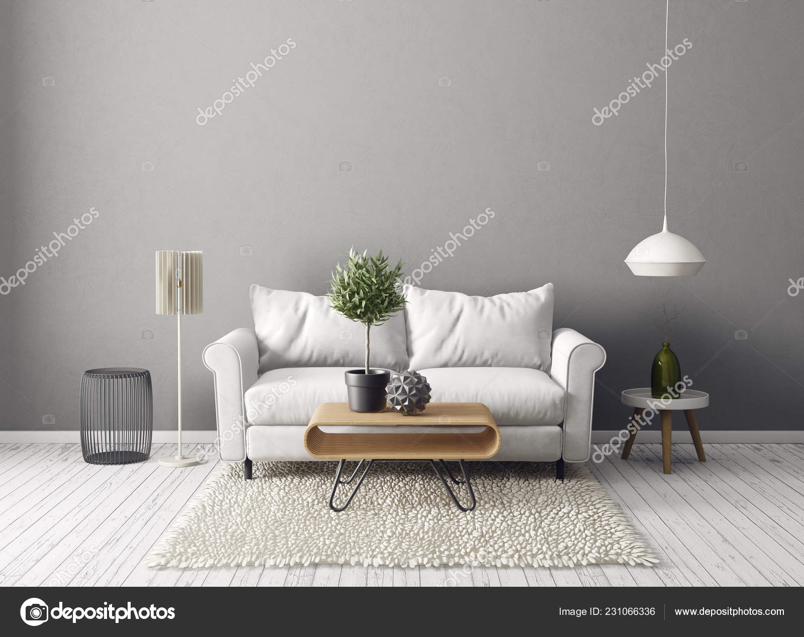 Modern Living Room Sofa Lamp Scandinavian Interior Design ...