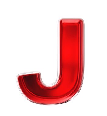 beyaz bir arka plan üzerinde izole kırmızı mektup. 3D çizim