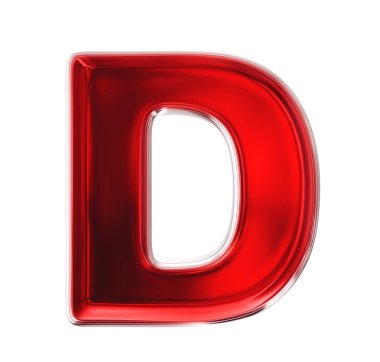 beyaz bir arka plan üzerinde izole kırmızı mektup. 3D çizim