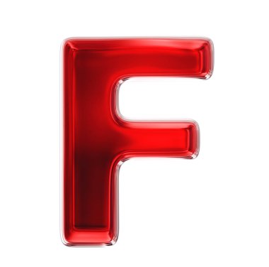 beyaz bir arka plan üzerinde izole kırmızı mektup. 3D çizim