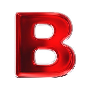 beyaz bir arka plan üzerinde izole kırmızı mektup. 3D çizim