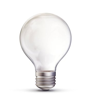 boş ampul beyaz izole. 3D çizim