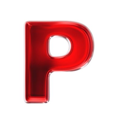 beyaz bir arka plan üzerinde izole kırmızı mektup. 3D çizim