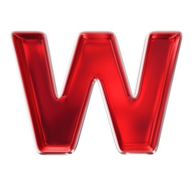 beyaz bir arka plan üzerinde izole kırmızı mektup. 3D çizim