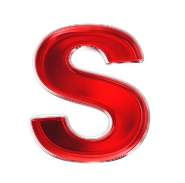 beyaz bir arka plan üzerinde izole kırmızı mektup. 3D çizim