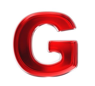 beyaz bir arka plan üzerinde izole kırmızı mektup. 3D çizim