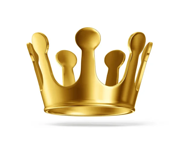 Coroa Dourada Isolado Branco Ilustração — Fotografia de Stock