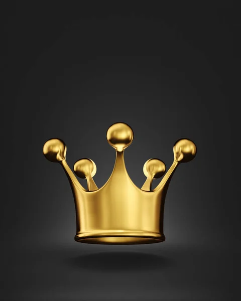 Gouden Kroon Zwart Illustratie — Stockfoto