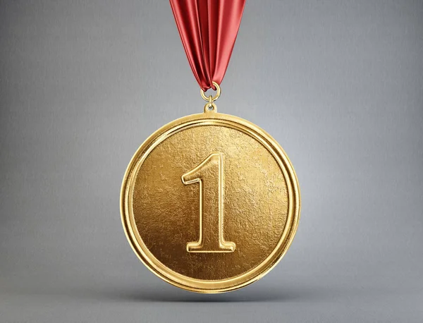 Gold Medal Grey Background Illustration — Stock Photo, Image