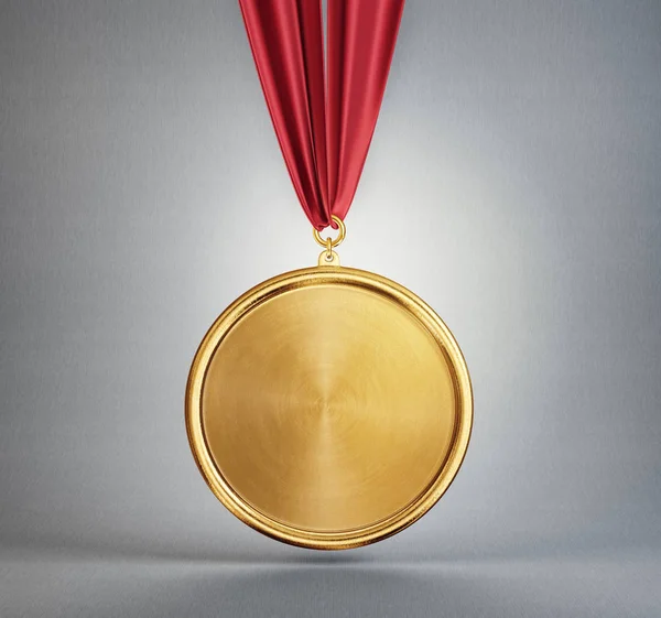 Золотая Медаль Сером Фоне Иллюстрация — стоковое фото