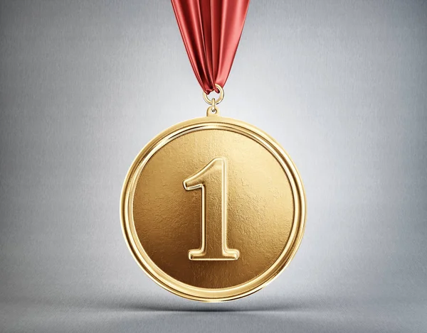 Gold Medal Grey Background Illustration — Stock Photo, Image