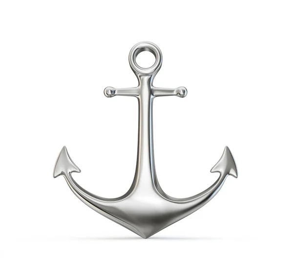 Steel Anchor Isolated White Illustration — Stock Photo, Image