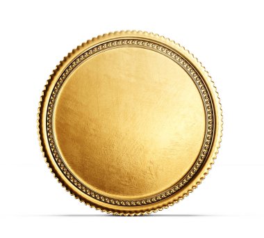 Bir beyazın üzerinde izole edilmiş altın para. 3d illüstrasyon