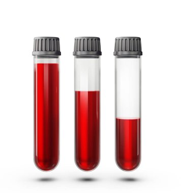 Kan tüpleri beyaza izole edilmiş. 3d illüstrasyon