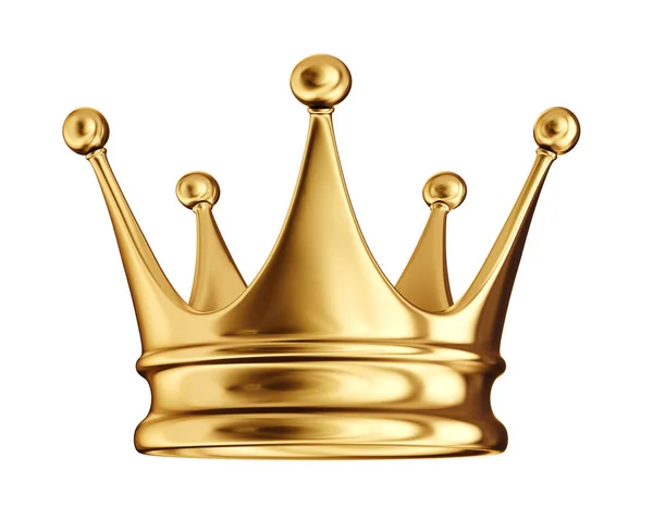 Золота Корона Ізольована Білому Ілюстрація — стокове фото