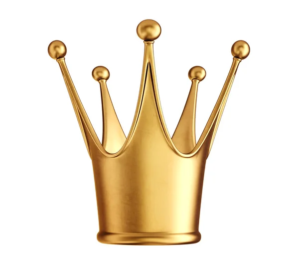 Golden Crown Isolated White Illustration — Stock Photo, Image