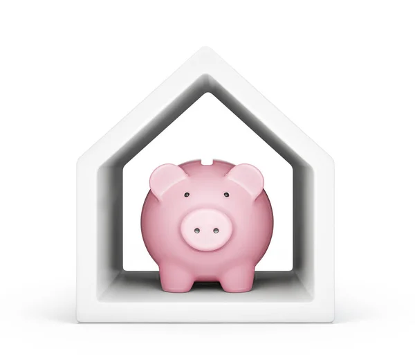 Sparschwein Haus Illustration — Stockfoto