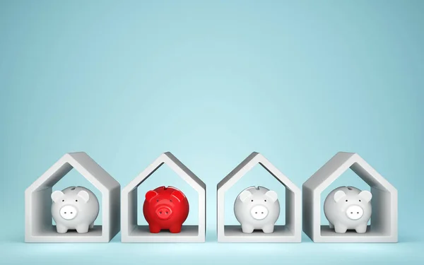 Piggy Bank Huis Illustratie — Stockfoto