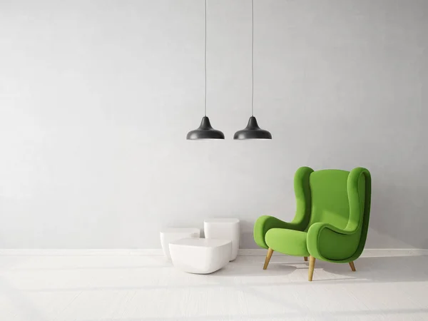 モダンなデザインのインテリア 北欧家具 3Dイラスト — ストック写真