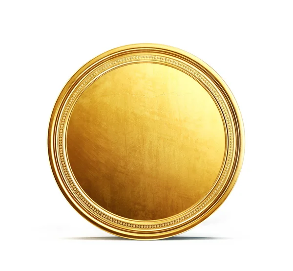 Zlatá Mince Izolovaná Bílé Ilustrace — Stock fotografie
