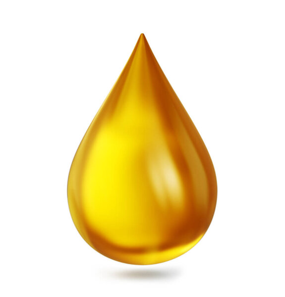 yellow drop isolated on w white. 3d illustration
