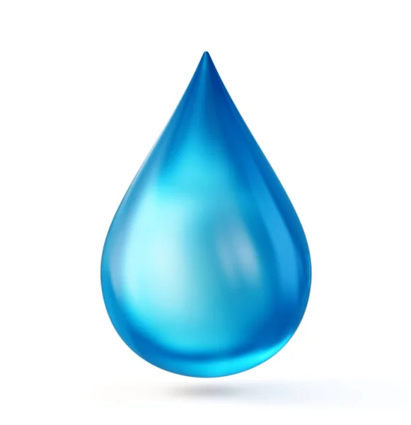 Blue Water Drop Isolated White Illustration — Stock Photo, Image