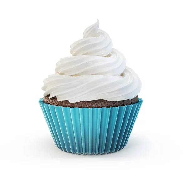 Cupcake Απομονώνονται Λευκό Εικονογράφηση — Φωτογραφία Αρχείου