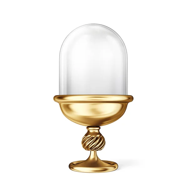 Glaskuppel Auf Einer Goldenen Tasse Illustration — Stockfoto