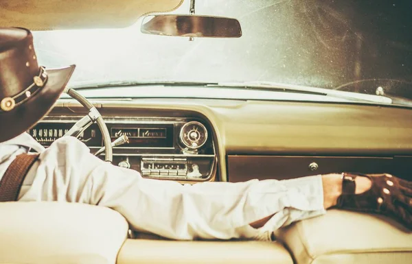 Cowboy Road Classic Convertible American Vehicle — Stock Photo, Image