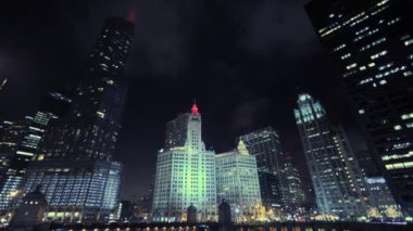 Şehir, kaç Timelapses gece Chicago'da. Chicago, Illinois, Amerika Birleşik Devletleri.