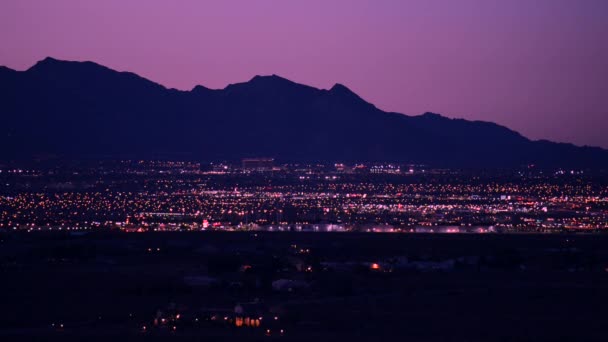 Городской Пейзаж Лас Вегаса Ночью Лас Вегас Вестсайд — стоковое видео