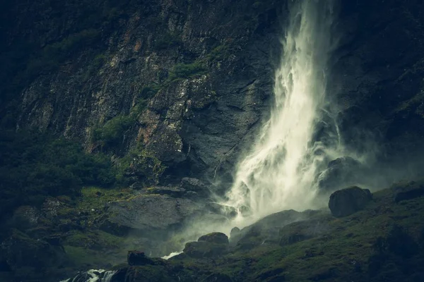Scenic Norwegian Glacial Waterfall Raw Norway Scenery — Stock Photo, Image