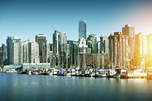 Ciudad Vancouver Canadá Waterfront City Downtown Puerto Deportivo Destino Canadiense — Foto de Stock