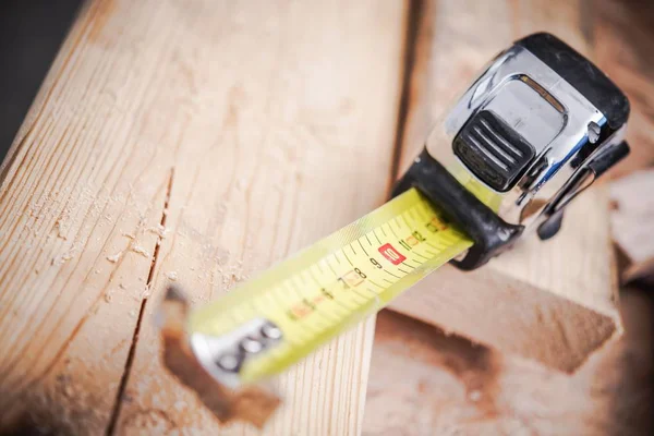 Woodworking Tape Measure Construction Theme — Stock Photo, Image