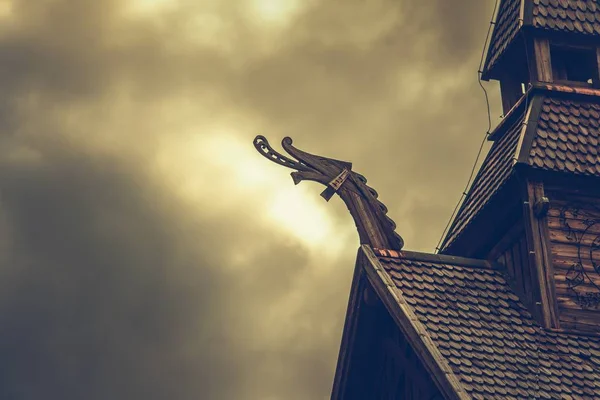 Norwegian Stave Church Roof Decoration Elements — Stock Photo, Image