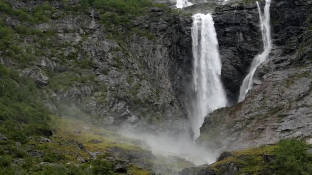 Gran Cascada Noruega Cámara Lenta — Vídeos de Stock