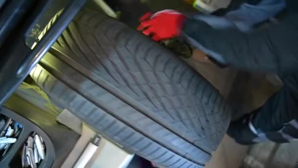 Véhicule Roues Équilibrage Auto Service Footage 