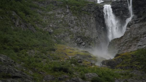 Norway Europe Scenic Mountain Waterfalls — Stock Video