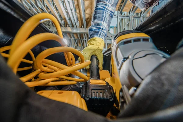 Bolsa Herramientas Sitio Construcción Herramienta Eléctrica Acaparamiento Del Trabajador Bolsa — Foto de Stock