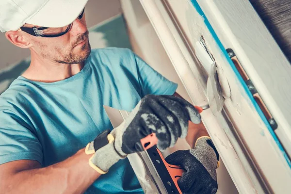 Apartamento Auto Remodelación Acabado Pared Puntos Interruptor Eléctrico Por Hombres — Foto de Stock