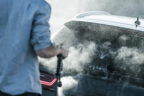 Voertuighandmatige Reiniging Auto Wassen — Stockfoto