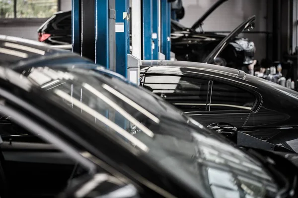 Autos Auto Service Center Fahrzeugwartung Automobilthema Nahaufnahme Foto — Stockfoto