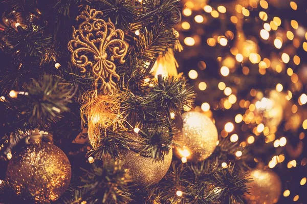 Árbol Navidad Adornos Vacaciones Foto Fondo —  Fotos de Stock