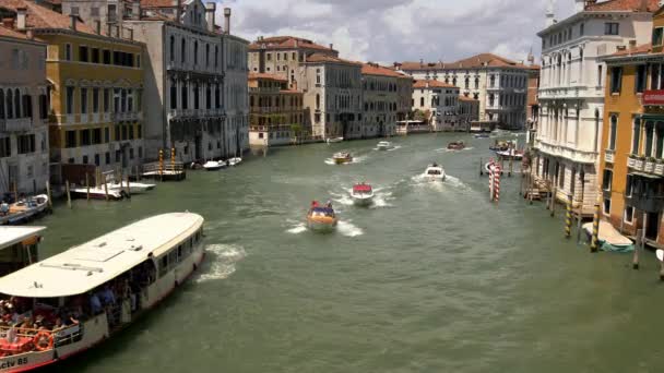 Διάσημο Ενετικό Grand Canal Κατά Την Υψηλή Περίοδο Βενετία Ιταλία — Αρχείο Βίντεο